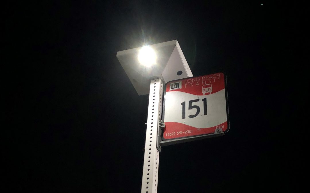 Pole Mounted Solar Lighting and Real-Time E-Paper Signs (Long Beach, CA)